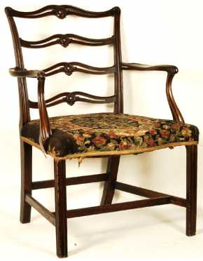 Mahogany Chippendale Arm  Chair