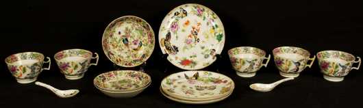 Set of Bird and Butterfly Porcelain