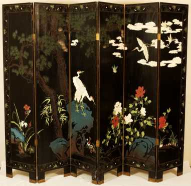 Chinese Six panel Double Sided Screen