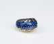 Yellow Gold and Blue Enamel Dome Ring