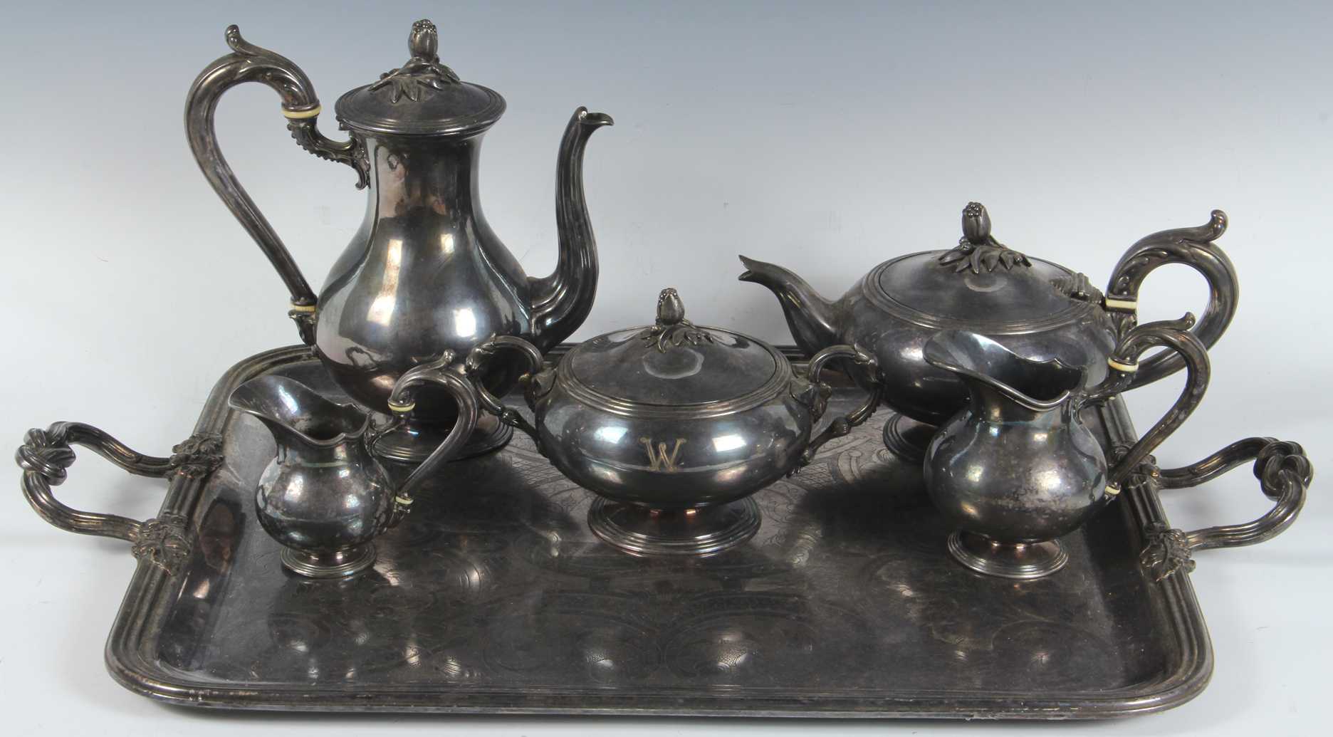 vintage metal tea set