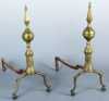 Pair of Brass Federal Andirons