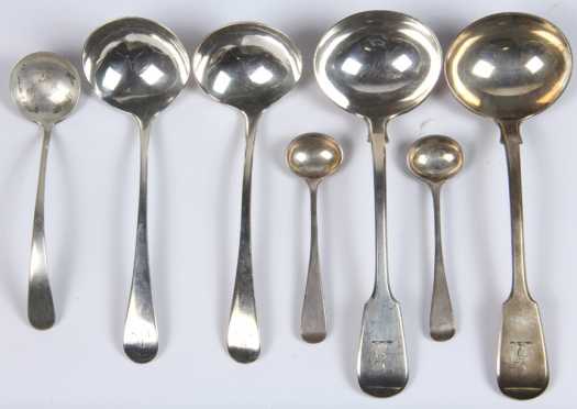 Seven Early English Sterling Silver Spoons