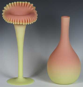 Two Burmese Glass Vases