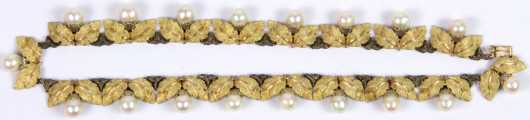 Mario Buccellati 18K Yellow Gold, White Gold and Pearl Necklace