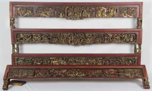 Set of Four Carved Chinese Valences