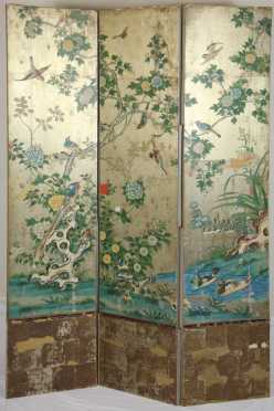 20th century Chinese Three Panel Screen