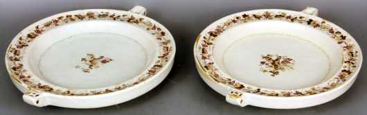 Pair of Chinese Hot Water Plates, 19th century export