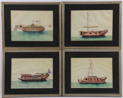 Set of Four Chinese Pith paintings
