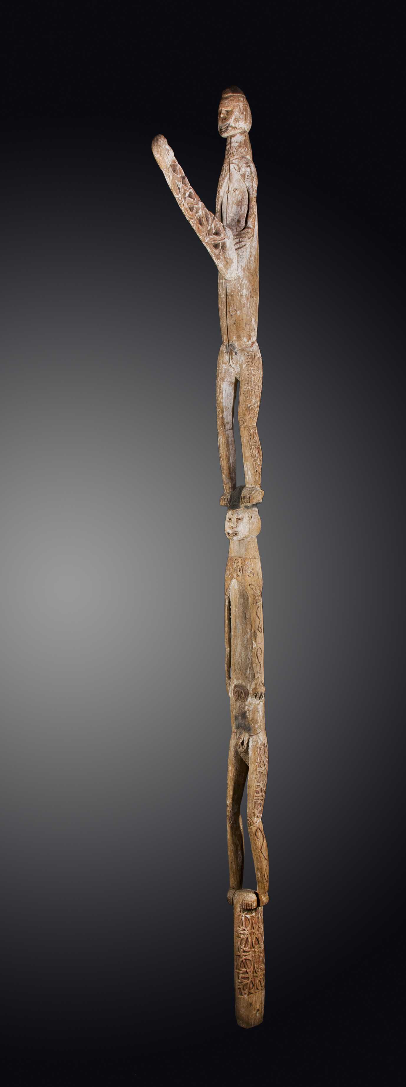 A Fine And Rare Asmat Bisj Pole, West New Guinea