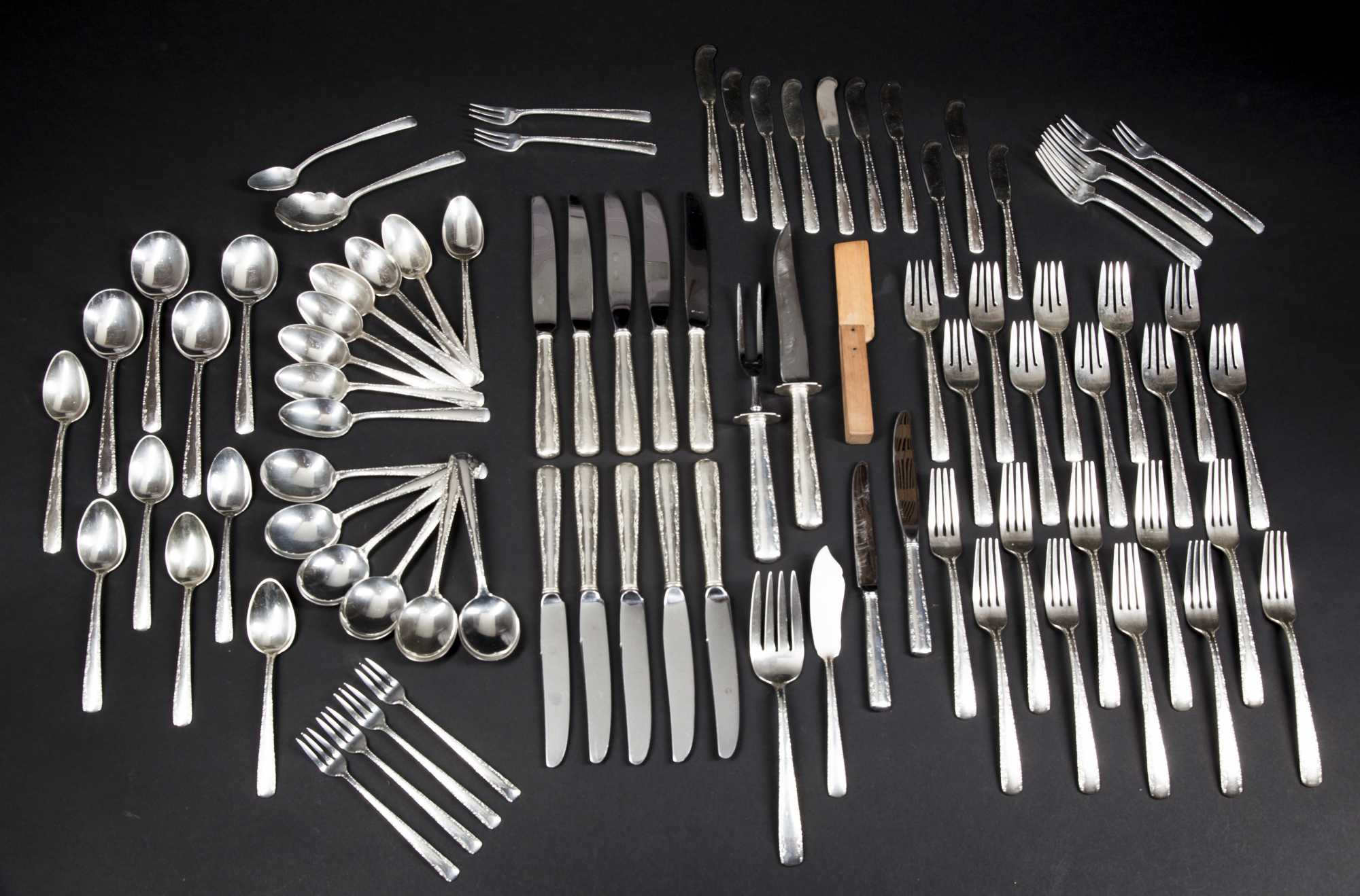 Sterling Silver Table Setting For Ten