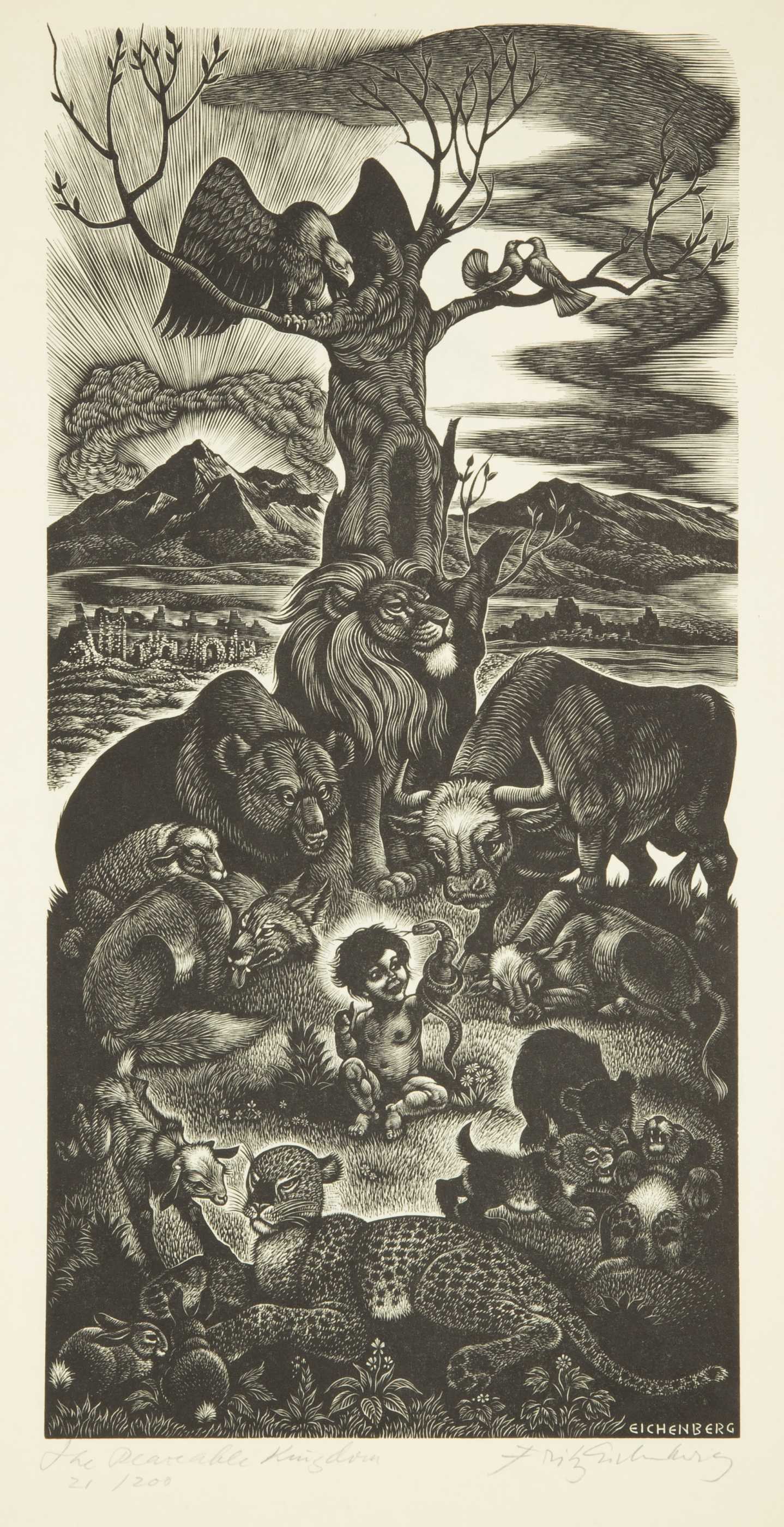 Eleven Fritz Eichenberg Wood Engravings