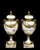 Pair of Marble Garniture with Bronzed Brass Accents