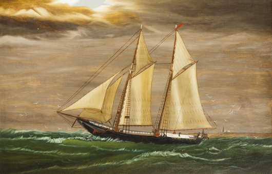 Primitive American Sailing Ship Painting "John George"