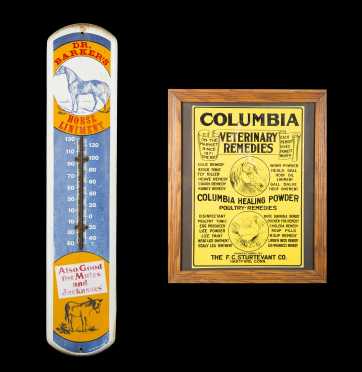 Country Store Advertise Horse Thermometer and Tin Sign