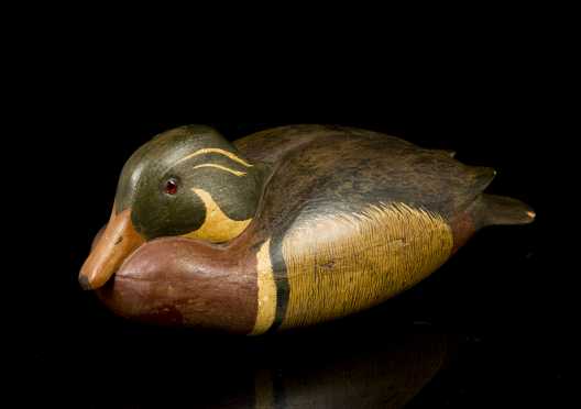 Important Wood Duck Drake Made by Legendary Carver Charles Edward “Shang” Wheeler Of Stratford, Connecticut