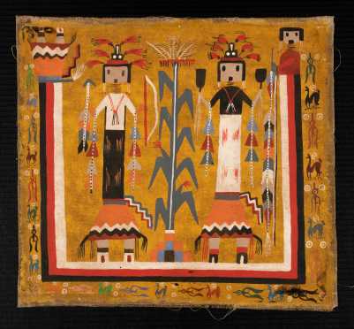 Native American "Yei" Style Painting on Cloth