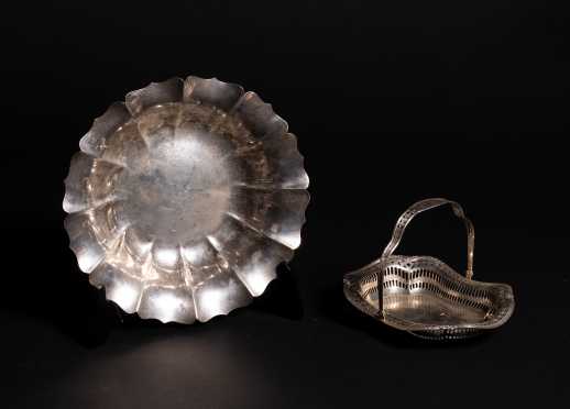 Sterling Silver Ribbed Bowl and Reticulated Basket
