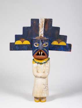 Tall "Kachina" Carved and Painted Figure
